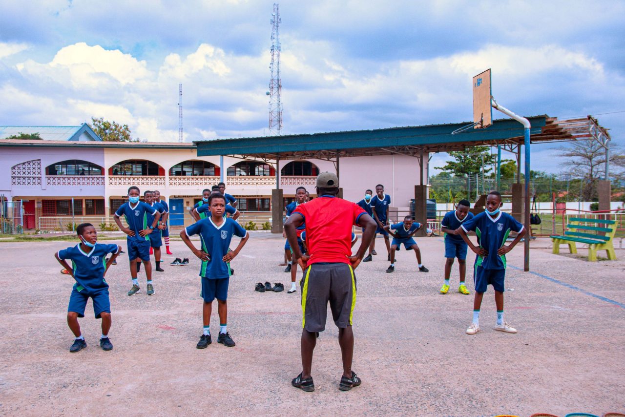 Boys PE with the coach