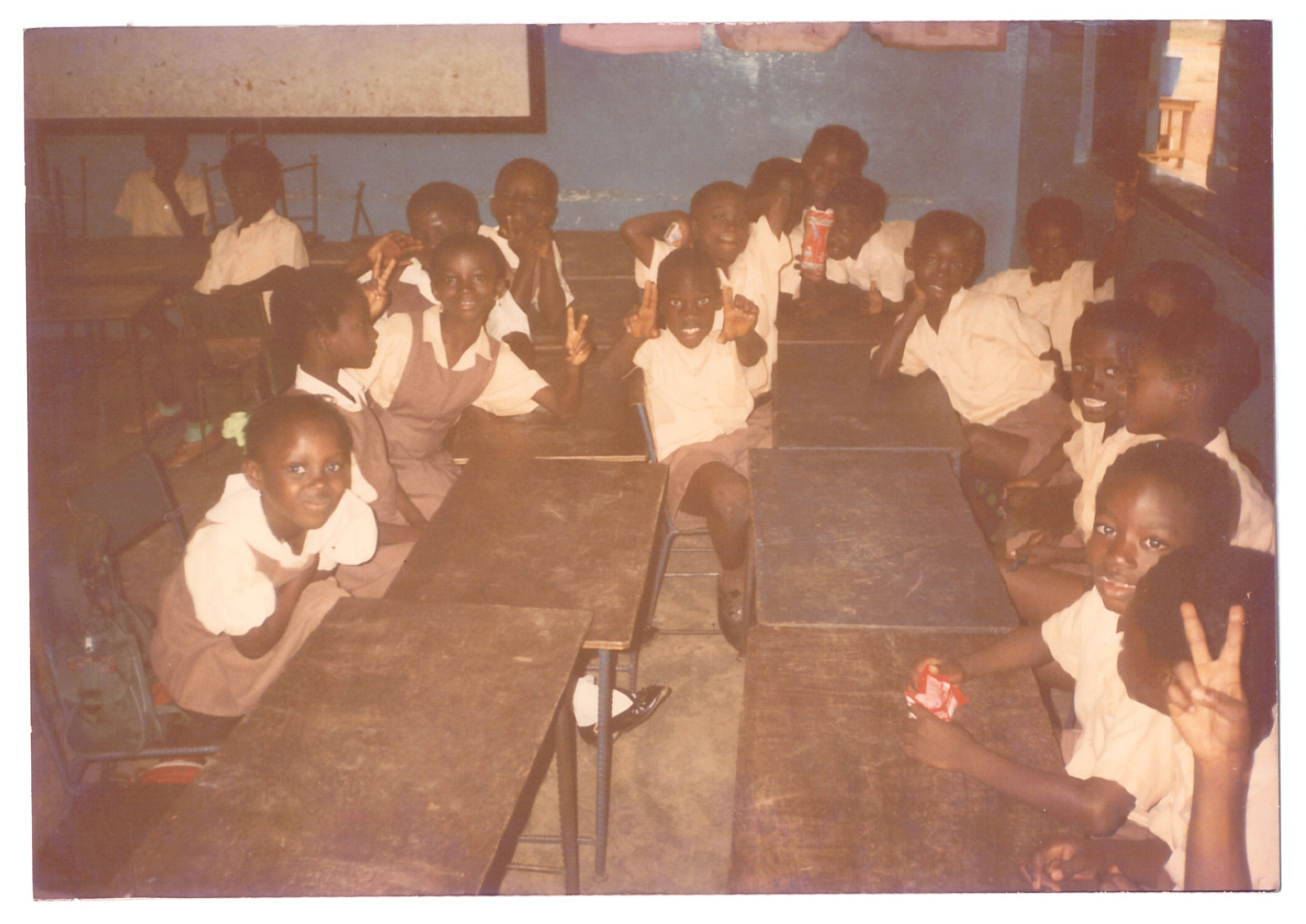 Vintage Jack and Jill classroom in the old brown uniform